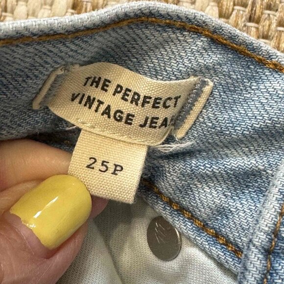 Madewell Women's The Perfect Vintage Jean Cotton Zip Fly Light Wash Size 25P - Picture 10 of 15